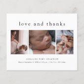 ラブ アンド サンクス 3 フォト ニューベビー サンクス カード (正面)