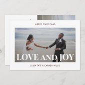 ラブ アンド ジョイ | モダン ミニマル 二枚の写真 シーズンカード (正面/裏面)