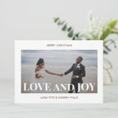 ラブ アンド ジョイ | モダン ミニマル 二枚の写真 シーズンカード (スタンド正面)