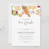 ラブ アンド パスタ イタリアン モダン リハーサル ディナー 招待状 (正面)