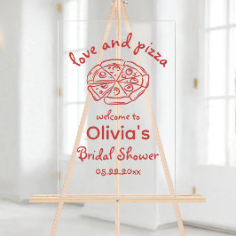 ラブ アンド ピザ ホイシカル ブライズシャワー アクリルサイン
