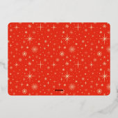 ラブ アンド ピース レッド スパークル レトロ クリスマス 箔シーズンカード (裏面)