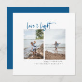 ラブ・アンド・ライト・ミニモダンマリスト写真ハヌカ シーズンカード (正面/裏面)