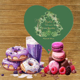 ラブ・アンド・ラック シャムロック グリーン ゴールド ブライダルシャワー ハートシール