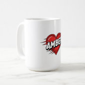 ラブ アンバー コーヒーマグカップ (正面左)