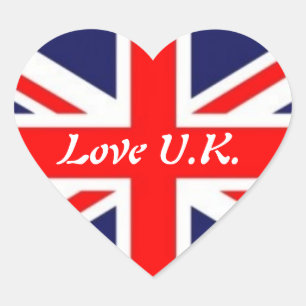 ラブ·イギリス·ユニオン·ジャック·フラッグ ハートシール
