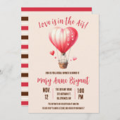 ラブ・イズ・イン・ザ・エアー 熱気球のブライダルシャワー 招待状 (正面/裏面)