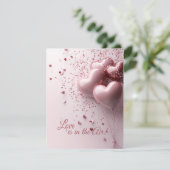 ラブ・イズ・イン・ザ・エア - ハートバルーン バレンタインデー シーズンカード (スタンド正面)