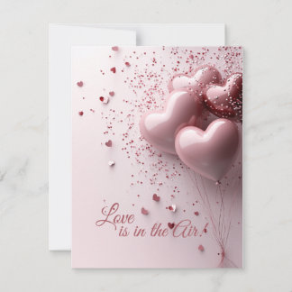 ラブ・イズ・イン・ザ・エア - ハート風船バレンタインデー シーズンカード