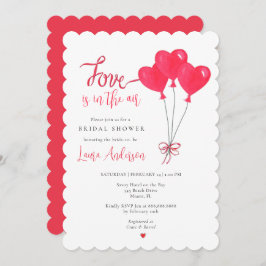 ラブ・イズ・イン・ザ・エア ハート風船 ブライダルシャワー 招待状