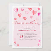 ラブ・イズ・イン・ザ・エア バレンタインデーのブライダルシャワー 招待状 (正面)
