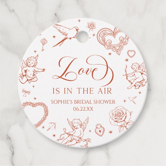 ラブ・イズ・イン・ザ・エア バレンタインデー ブライダルシャワー フェイバータグ (正面)