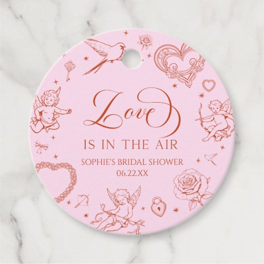 ラブ・イズ・イン・ザ・エア バレンタインデー ブライダルシャワー フェイバータグ (正面)