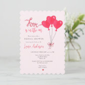 ラブ・イズ・イン・ザ・エア ピンク＆レッドのブライダルシャワー 招待状 (スタンド正面)