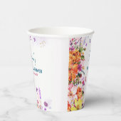 ラブ・イズ・イン・ブルーム カラフル ワイルドフラワー ブライダルシャワー 紙コップ (右)