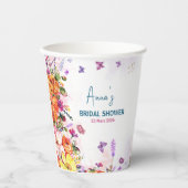 ラブ・イズ・イン・ブルーム カラフル ワイルドフラワー ブライダルシャワー 紙コップ (正面)