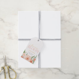 ラブ イズ イン ブルーム ピンク フラワーブライダルシャワー ギフトタグ