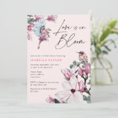 ラブ イズ イン ブルーム ピンク フラワーブライダルシャワー 招待状 (スタンド正面)