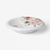 ラブ イズ イン ブルーム ピンク ローズ フラワーブライダルシャワー ペーパーボウル (傾斜あり)