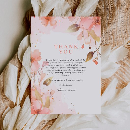 ラブ・イズ・イン・ブルーム　ブライダルシャワー サンキューカード