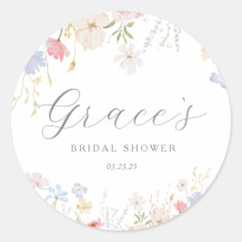 ラブ イズ イン ブルーム ブライダル シャワー お礼タグ ラウンドシール