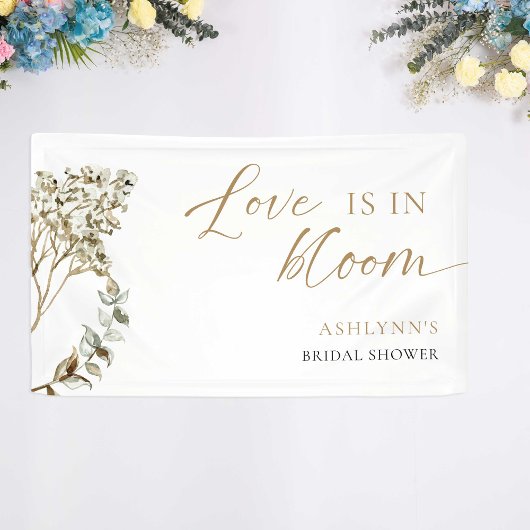 ラブ イズ イン ブルーム ブライダル シャワー パンパス グラス 横断幕