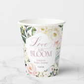 ラブ イズ イン ブルーム | ボヘミアンフラワーフレーム ブライダルシャワー 紙コップ (正面)