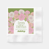 ラブ・イズ・イン・ブルーム - ボヘミアンフラワー ブライダルシャワー 縁ありカクテルナプキン (正面)