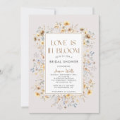 ラブ イズ イン ブルーム モダン ワイルドフラワー ブライズ シャワー 招待状 (正面)