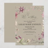 ラブ イズ イン ブルーム 春の花 ブライダル シャワー 招待状 (正面/裏面)