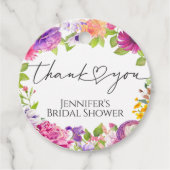 ラブ・イズ・イン・ブルーム | 水彩花のウェディングシャワー フェイバータグ (正面)