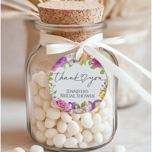 ラブ・イズ・イン・ブルーム | 水彩花のウェディングシャワー フェイバータグ