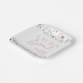 ラブ・イズ・イン・ブルーム | 水彩花のウェディングシャワー ペーパープレート (傾斜あり)