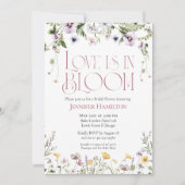 ラブ・イズ・イン・ブルーム | 水彩花のウェディングシャワー 招待状 (正面)