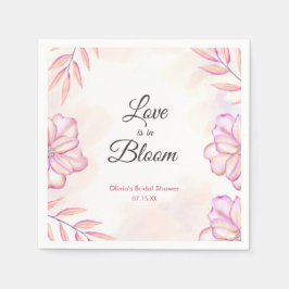 ラブ イズ イン ブルーム 水彩 フラワー ブライダル シャワー スタンダードカクテルナプキン