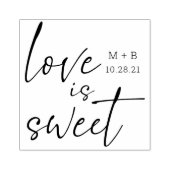ラブ イズ スウィート カリグラフィー ウェディング ウッド アート スタンプ (インプリント)