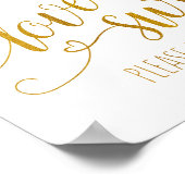 ラブ イズ スウィート カリグラフィー サイン | 偽ゴールド フォイル (角)