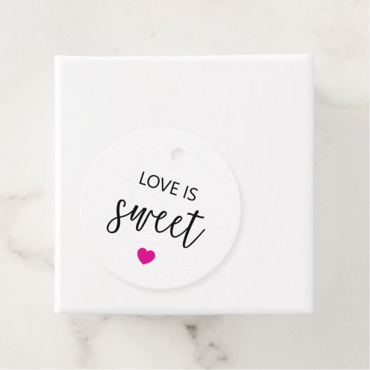 ラブ イズ スウィート ギフトタグ, フクシア ウェディング フェイバータグ (インサイチュ)