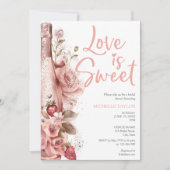 ラブ イズ スウィート サマー ボホ ブラッシュ ピンク 招待状 (正面)