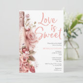 ラブ イズ スウィート サマー ボホ ブラッシュ ピンク 招待状 (スタンド正面)