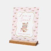 ラブ イズ スウィート ティーパーティー ブライダルシャワー フェイバー アクリルサイン (傾斜)