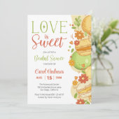 ラブ イズ スウィート パステル マカロン フラワー ブライダル シャワー 招待状 (スタンド正面)