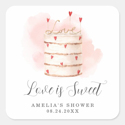 ラブ イズ スウィート ブライズ シャワー スクエアシール (正面)