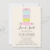 ラブ イズ スウィート マカロン ブライダル シャワー 招待状 (正面)