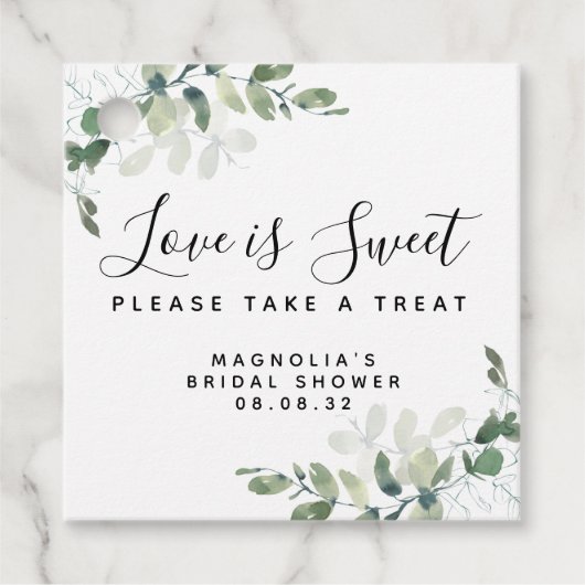 ラブ イズ スウィート ユーカリ ブライダルシャワー フェイバータグ (正面)