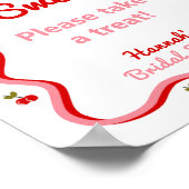 ラブ イズ スウィート レトロ チェリー ブライダル シャワー サイン (角)