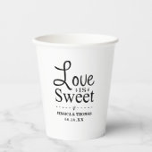 ラブ イズ スウィート！ 現代のモノクロ ウェディング 紙コップ (正面)