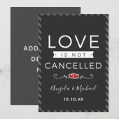 ラブ・イズ・ノット・キャンセルド　面白いロマンチックダークグレー シーズンカード (正面/裏面)