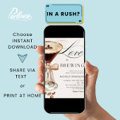 ラブ イズ ブリュイング コーヒー カクテル ブライダル シャワー 招待状