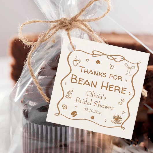 ラブ イズ ブリュイング ブライダルシャワーのお礼 フェイバータグ